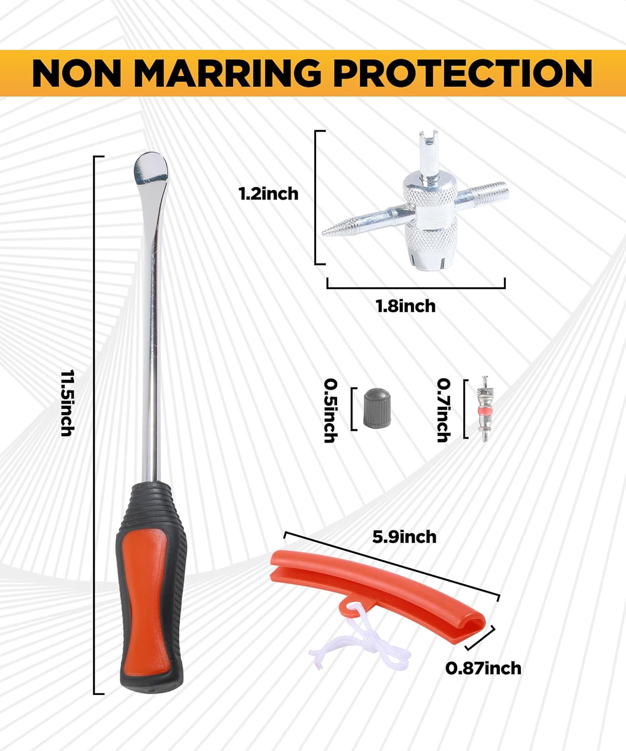 Flaconi Motorcycle Tire Spoons,Tire Changing Kit,Tire Tools for Changing Tires,Bicycle Tire Lever,Tyre Changer Set with 3 Rim Protector,Fit for Motorcycle,Bicycle,Cart,Scooter,Dirt Bike,Lawn Mower,Car