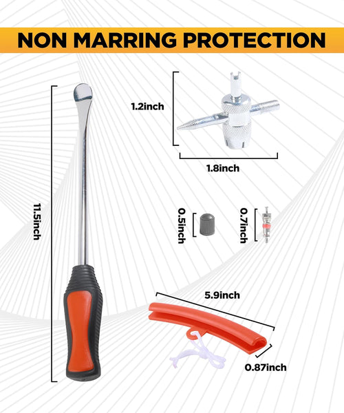 Flaconi Motorcycle Tire Spoons,Tire Changing Kit,Tire Tools for Changing Tires,Bicycle Tire Lever,Tyre Changer Set with 3 Rim Protector,Fit for Motorcycle,Bicycle,Cart,Scooter,Dirt Bike,Lawn Mower,Car