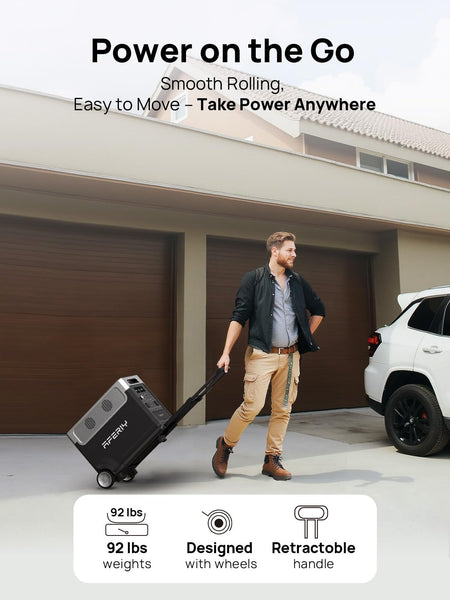 AFERIY Portable Power Station 800W, 512Wh Portable Power Station LiFePo4 Battery, 1-Hour Fast Charging, AC 220V-240V, UPS, 3500+ Charge Cycles, Solar Generator for Outdoor Camping/RV/Home Backup