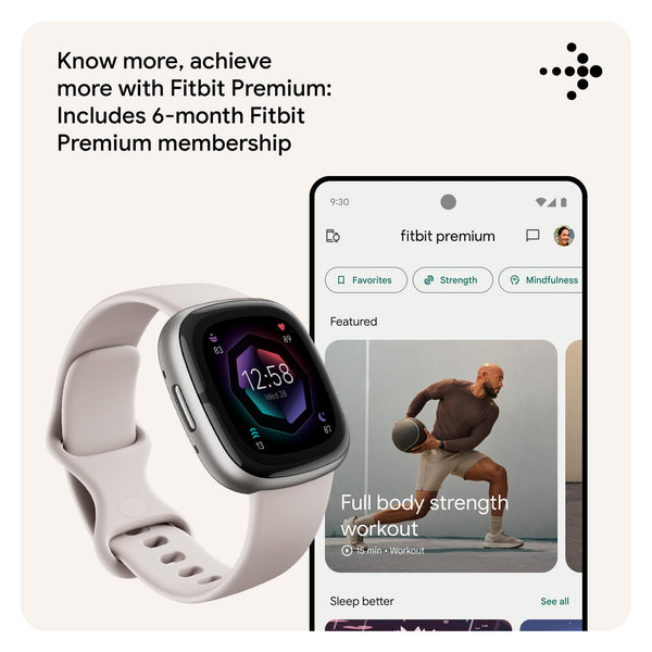 Google Fitbit Sense 2 Health and Fitness Smartwatch with built-in GPS, advanced health features, up to 6 days battery life - Compatible with iOS 15 or higher & Android OS 9.0 or higher