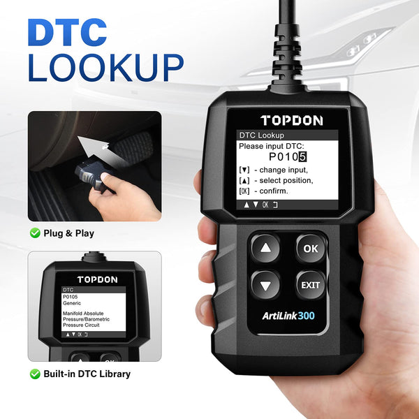 TOPDON CarPal-A OBD2 Code Reader Bluetooth, All System OBD2 Scanner for iOS & Android, Vehicle Health Check, 6 Maintenance Services, Smog Check, Repair Guide, 1 Year Free Update