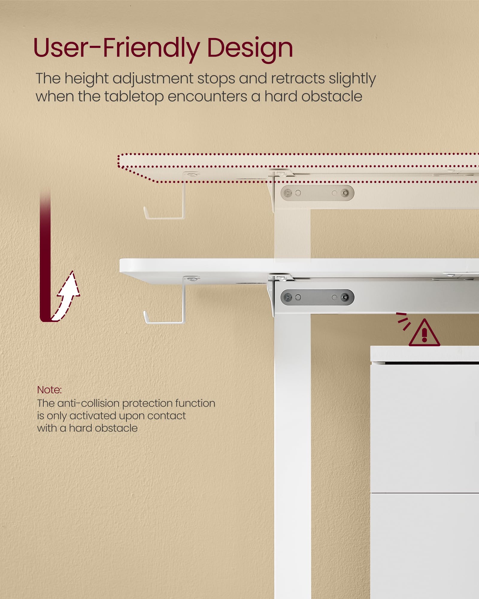 VASAGLE Electric Standing Desk, Height Adjustable Desk, 60 x 140 x (72-120) cm, 4 Memory Heights, Storage Pocket, for Home Office, Study, Rustic Brown and Ink Black LSD134K02