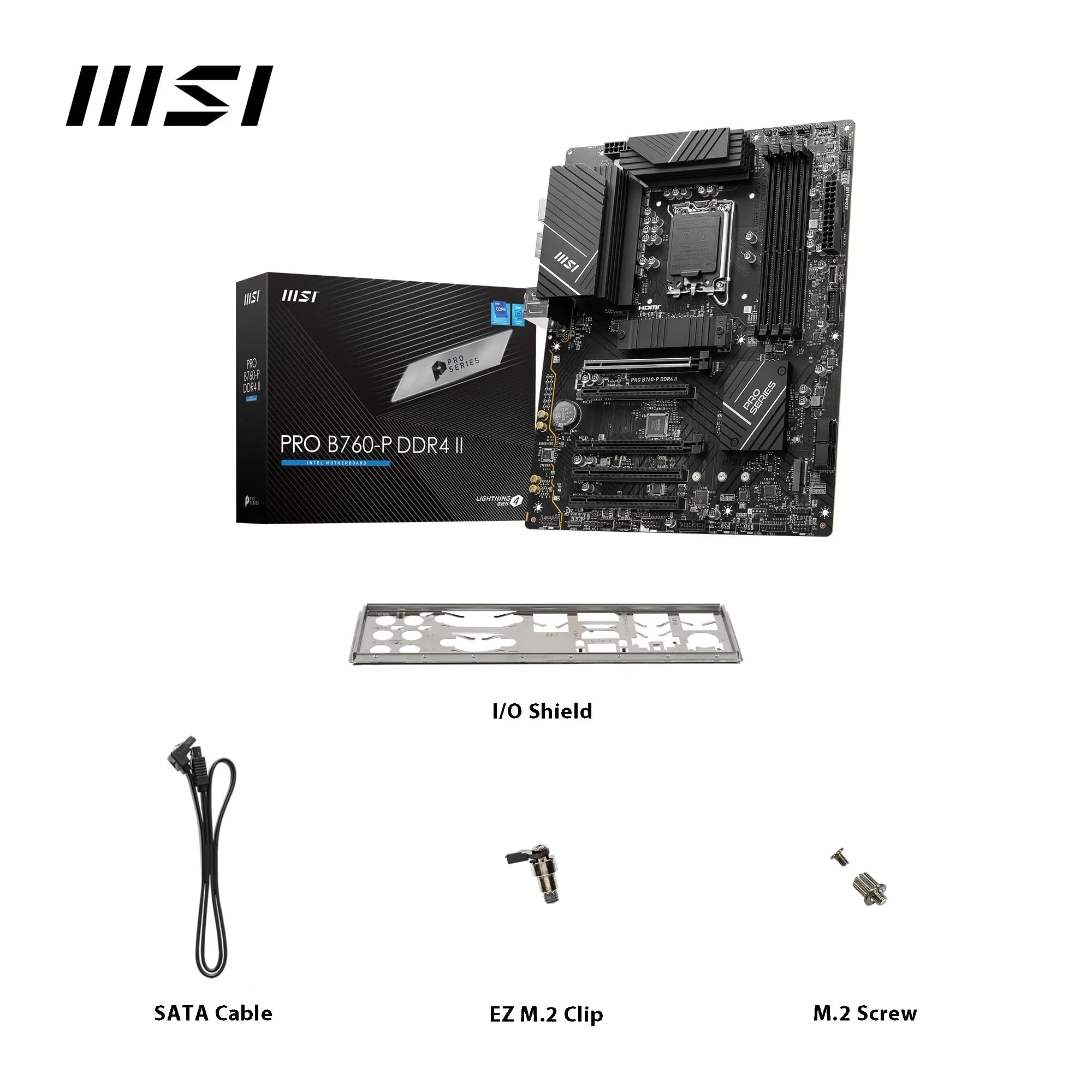 MSI B760 GAMING PLUS WIFI DDR4 Motherboard, ATX - Supports Intel 14th, 13th & 12th Gen Core Processors, LGA 1700 - DDR4 Memory Boost 5333+MHz/OC, 1x PCIe 4.0 x16, 2 x M.2 Gen4, 2.5G LAN, Wi-Fi 6E