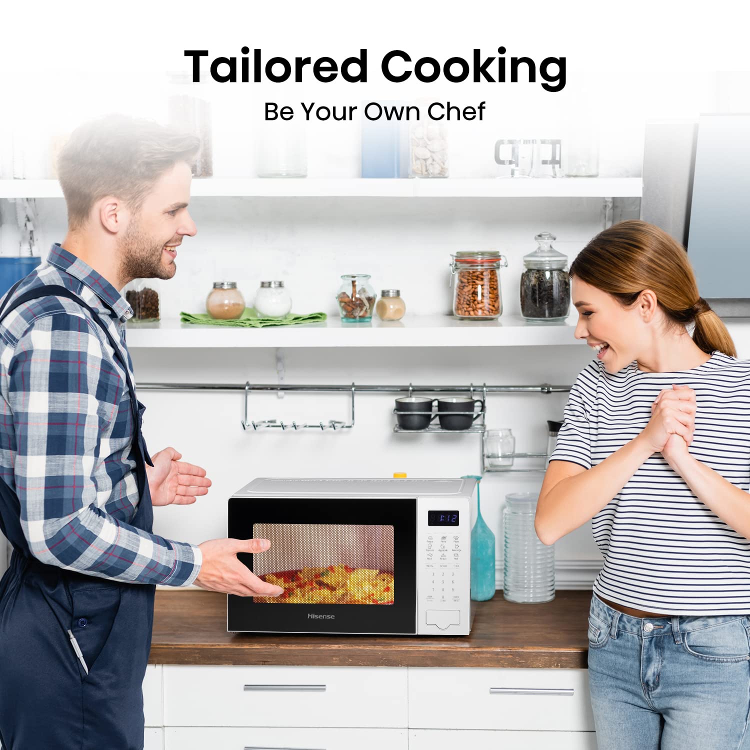 Hisense H23MOBSD1HUK 23 Litre 800W electronic Microwave with Auto Defrost, Digital Display, Smart Cook, Multi level cooking and Easy Clean- Black