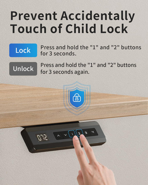 FEZIBO Height Adjustable Electric Standing Desk, 120 * 60 cm Stand up Table, Sit Stand Home Office Desk with Splice Board, White Frame/Maple Top