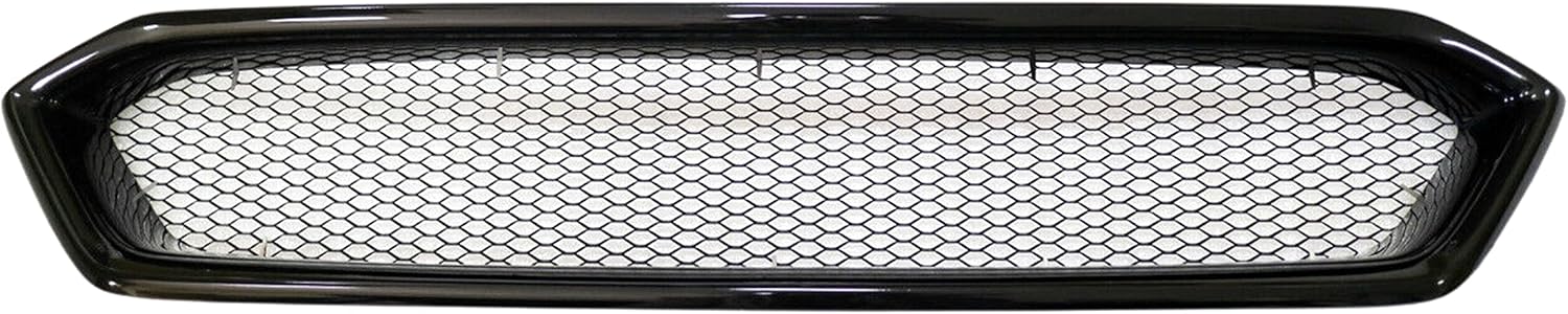 Exterior Accessories Parts - Glossy Front Grille Compatible With 2018 2019 2020 2021 Subaru WRX STI VA - Gloss Black Finished W/Black Mesh Grill - Debadge