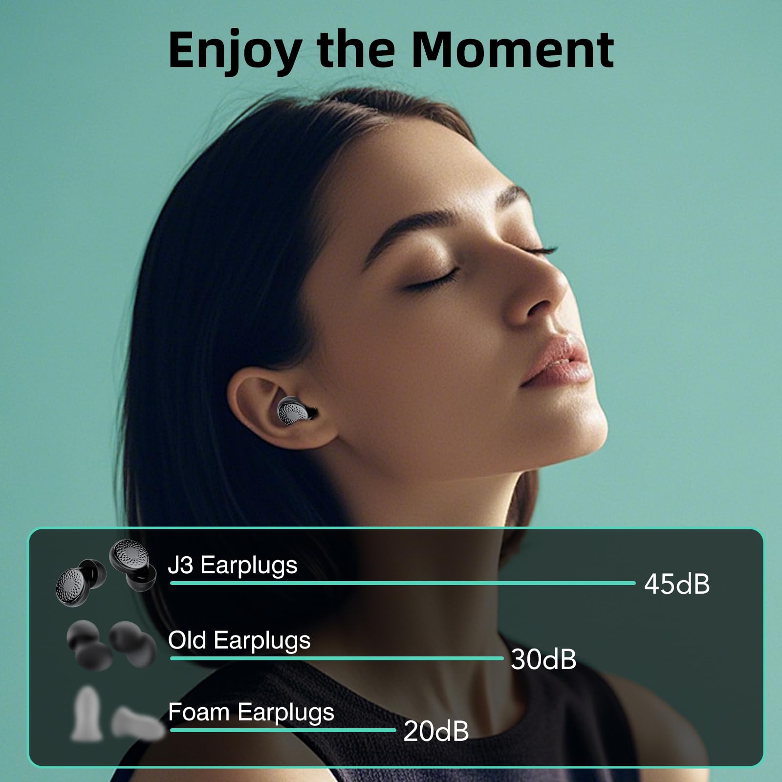 Ear Plugs for Sleep Noise Cancelling -45dB, Customized Soft Earplugs for Concert, 0 Pressure, Reusable Ear Plug for Noise Reduction with Case & 8 Eartips, for Sleep, Working, Studying, Traveling