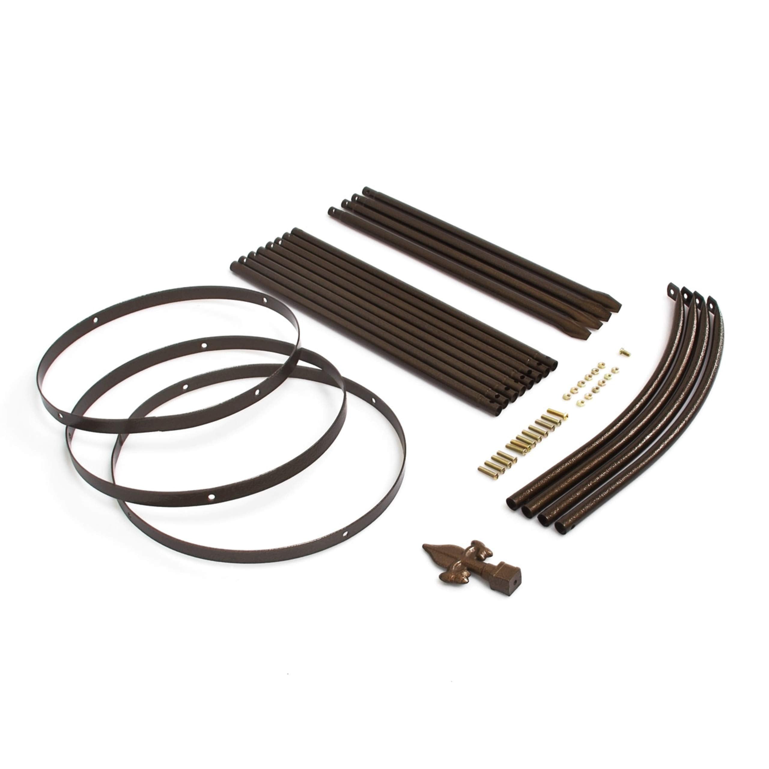 Relaxdays Metal Obelisk, 190 cm, Trellis for Climbing Plants, Support for Flowers and Vines, Brown