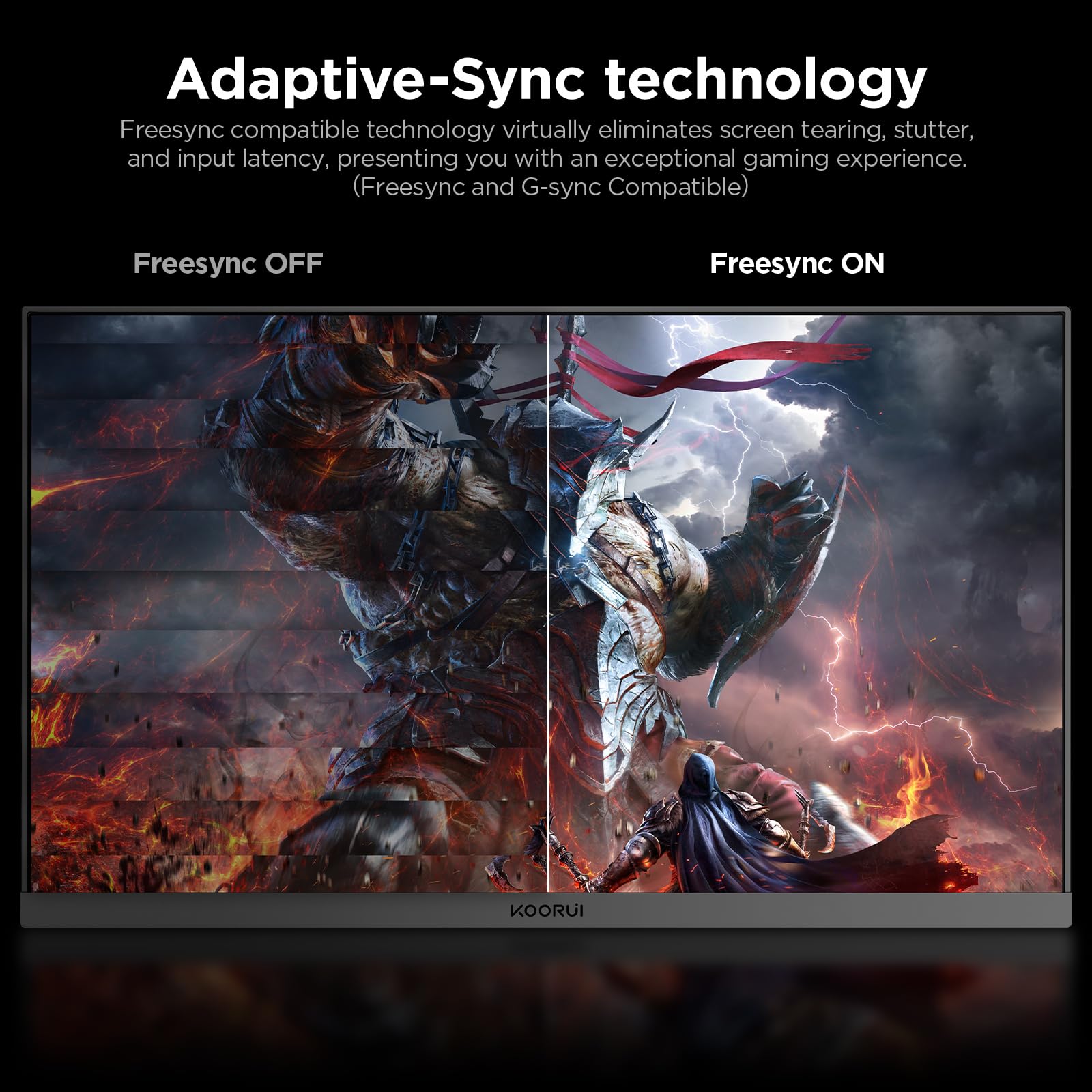 KOORUI 32 inch Curved Gaming Monitor,1440p(2560x1440),170Hz.1ms, 2K, QHD,VA 1500R, HDR10,Adaptive Sync, VESA & Eye Care Ultra-Thin Support DP/HDMI