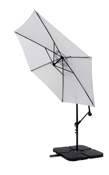 All Seasons Gazebos Ross James premium garden parasol umbrella with crank handle including base weight (Green)