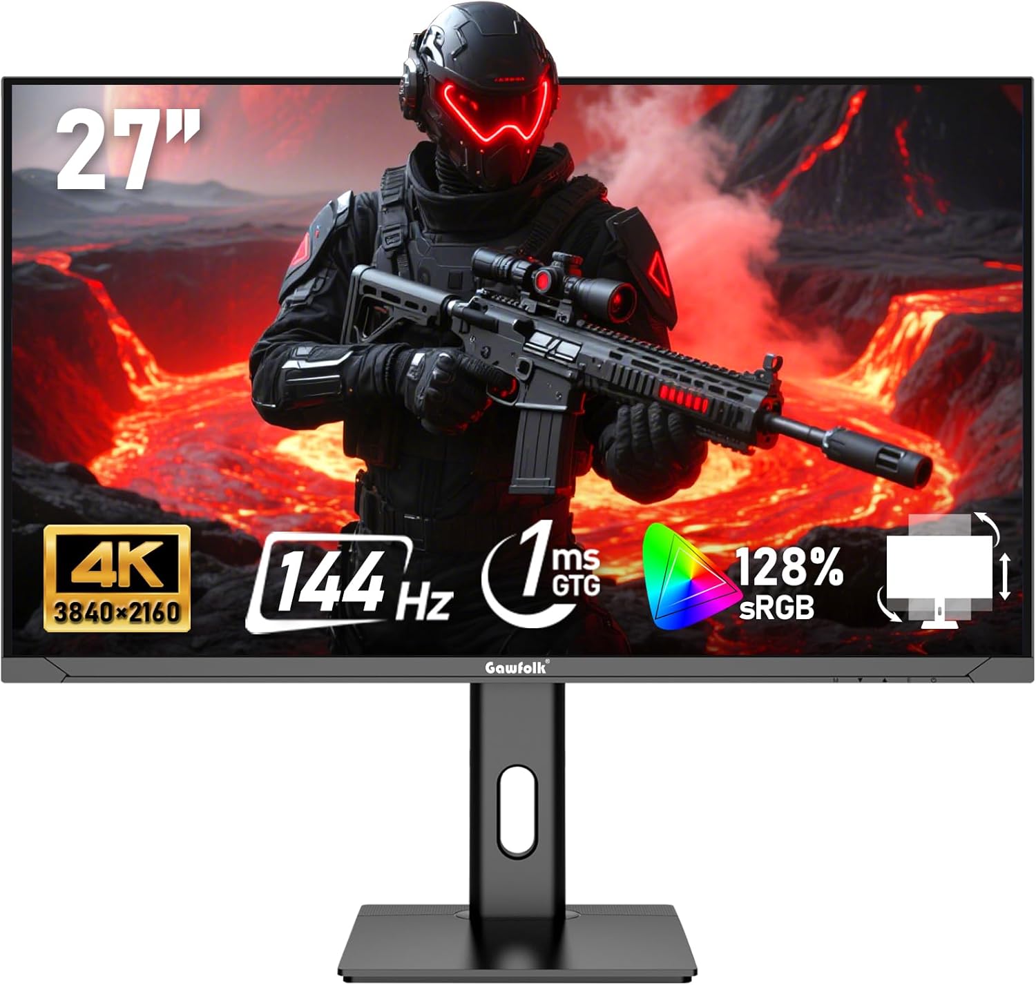 Gawfolk 34 Inch Ultrawide Curved 144Hz Gaming Computer Monitor 1500R PC Screen 21:9 UWQHD (3440x1440),Adaptive Sync,178° Viewing Angle,Display Port、HDMI 2.0, VESA75x75MM-Black