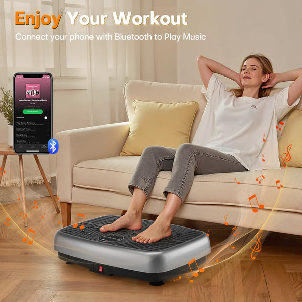 Vibration Plate, MOSUNY Vibration Plate Exercise Machine For Lymphatic Drainage, 2025 Upgraded Double Motors Vibration Plate for Weight Loss, 450 LBS Capacity Vibration Plate For Whole Body Workout