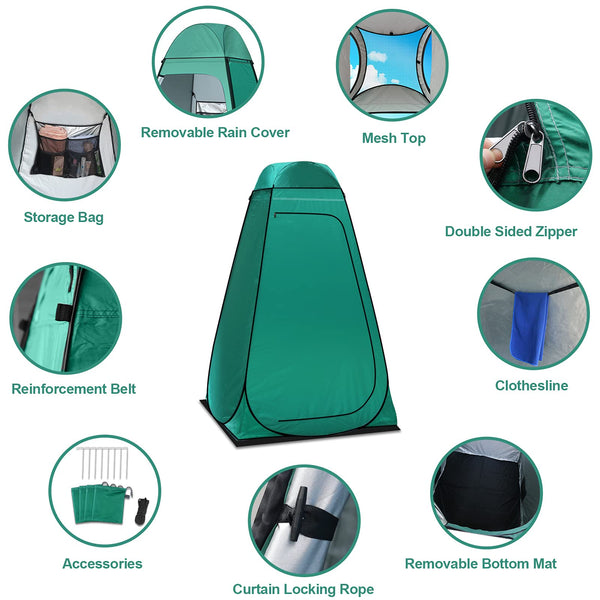 Pop Up Toilet Tent riggoo Portable Shower Toilet Tents for Camping Privacy Outdoor Changing Room for Beach Fishing Hiking Sun Shelter (UV Protection)