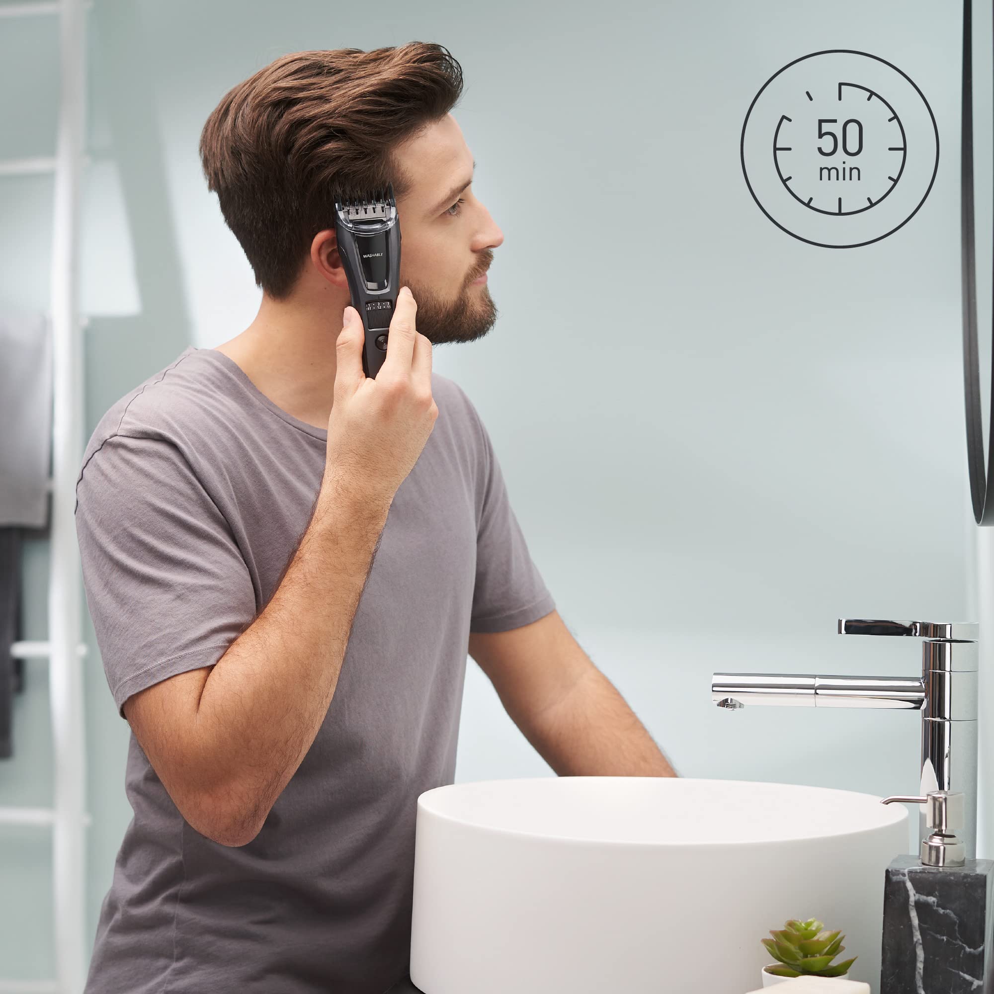 Panasonic ER-GB62 Wet & Dry Electric Hair, Beard & Body Trimmer for Men with 40 Cutting Lengths, Black