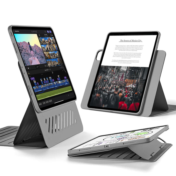 ESR for iPad Pro 12.9 Case (6th/5th Generation, 2022/2021), Removable Magnetic Cover, Adjustable Portrait/Landscape Stand with Raised Display View, 9 Standing Angles, Shift Series, Black