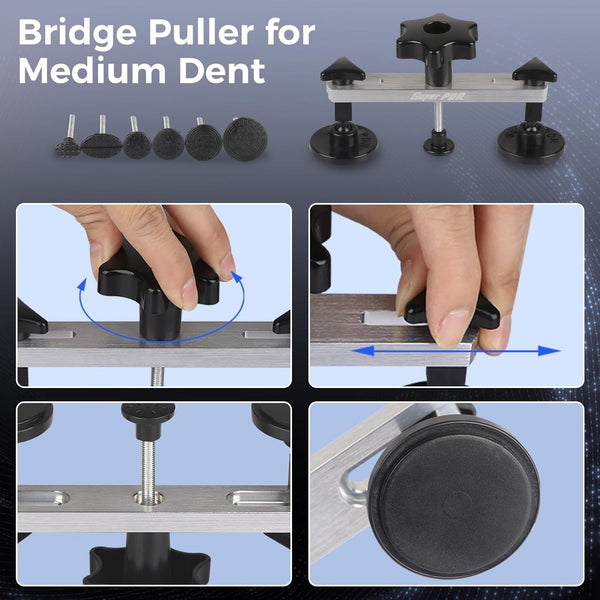 PDR TOOLS 134PCS Car Dent Remover Tools, Dent Pulling Tool for Auto Body Dent Repair with Slide Hammer Dent Puller & Dent Lifter for Car Dent Removal and Metal Surface Dent Hail Damage