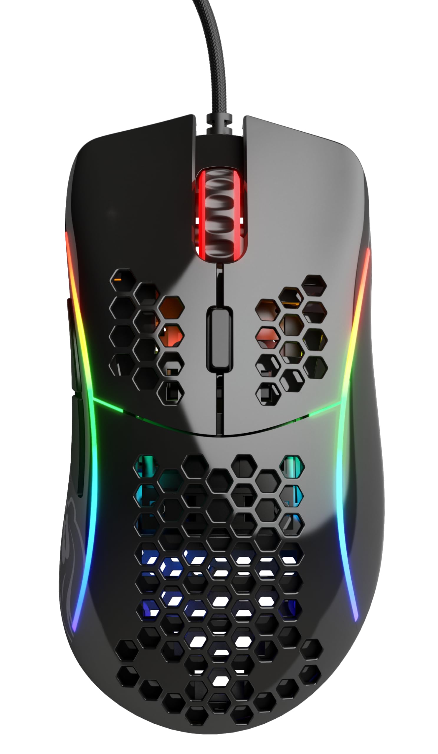 Glorious Gaming Model D Wired Gaming Mouse - 68g Superlight Honeycomb Design, RGB, Ergonomic, Pixart 3360 Sensor, Omron Switches, PTFE Feet, 6 Buttons - Glossy Black