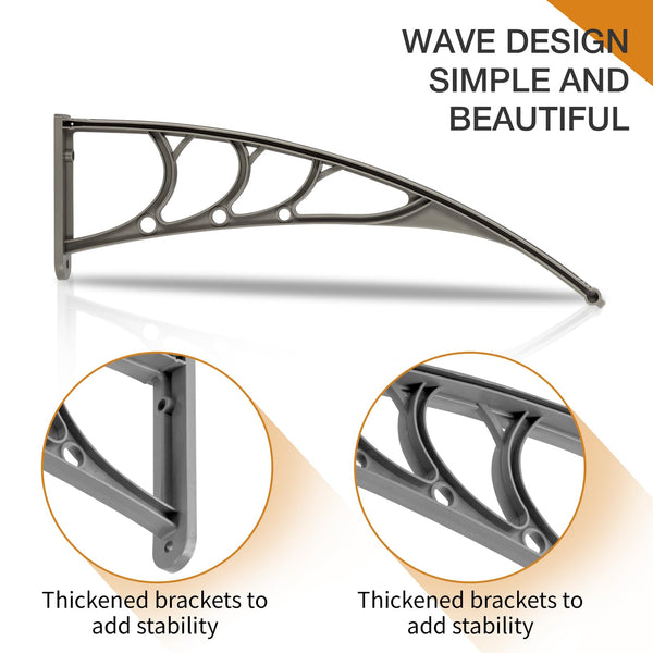 Outopee Door Canopy Awning, 120 x 80 cm Window Garden Front Door Canopy for Outdoor Shelter, Window Porch Shade, Patio Roof Cover, Black