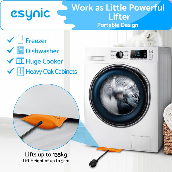 eSynic 3Pack Air Wedge Pump up Bag Inflatable Wedge Winbags Smooth TPU Air Bags for Lifting Door Air Wedge Door Lifter Pump Load-Bearing 297 Pounds/134KG with 4 Plastic Wedges-Blue