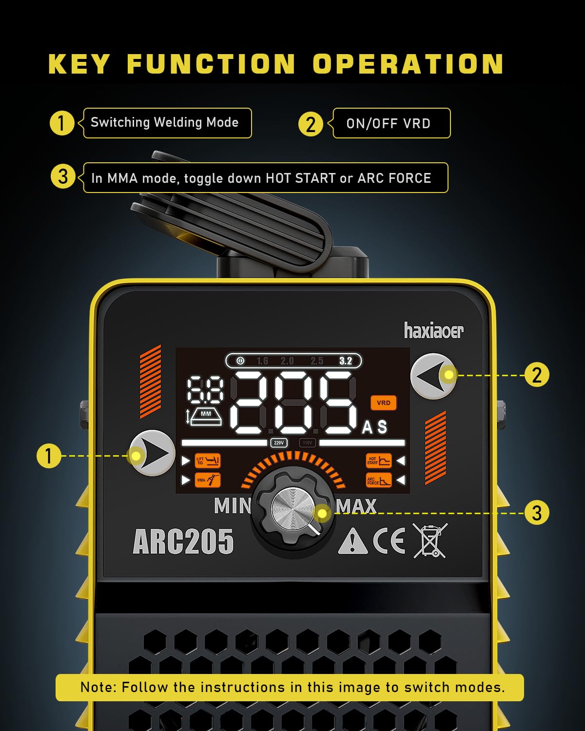 haxiaoer ARC Welder Machine 240V Full Kit - 140A 10 Welding Rods 2 in 1 MMA Lift TIG IGBT Stick Welder with Strap Digital Smart LCD Display Inverter Welding Machine Hot Start ARC Force VRD