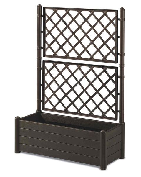 HERSTERA 10014400 Planter with trellis, dark brown, 100 x 43 x 142 cm