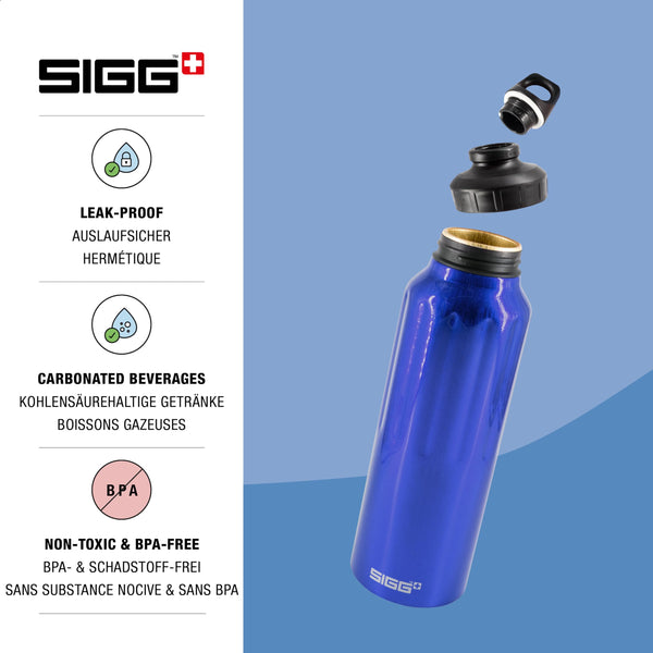 Sigg - Aluminum Water Bottle - Traveller - Climate Neutral Certified - Suitable For Carbonated Beverages - Leakproof & Lightweight - BPA Free - 0.6L / 1L/ 1.5L