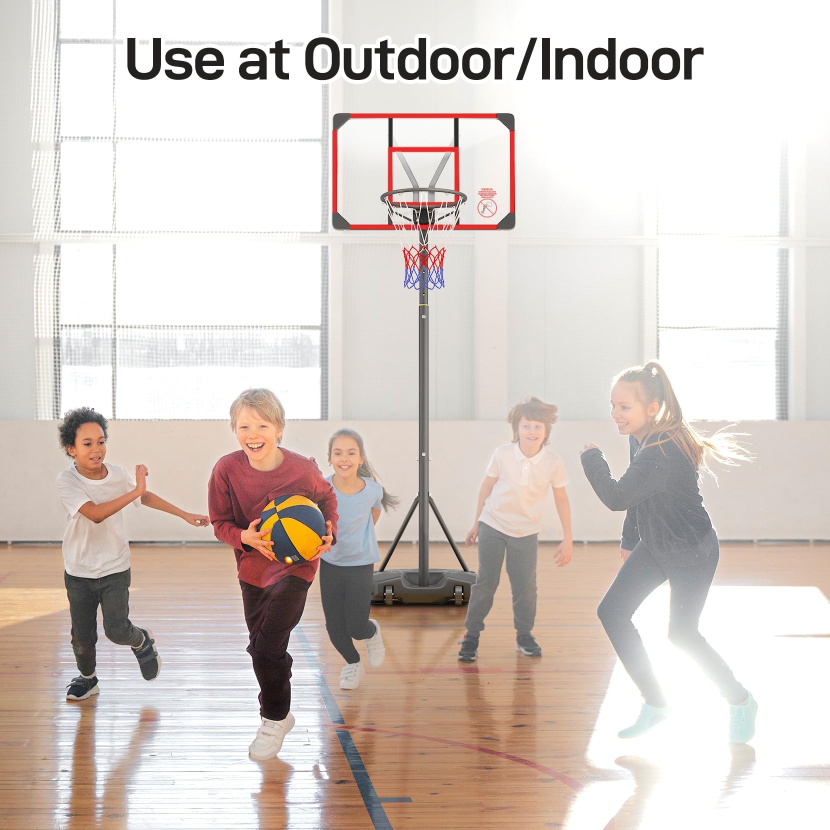 Basketball Hoop for Kids Yohood Basketball Hoop Outdoor 147-260cm Height Adjustable Portable Enlarged Base for Kids Teenagers Youth Adults Backyard Driveway Indoor