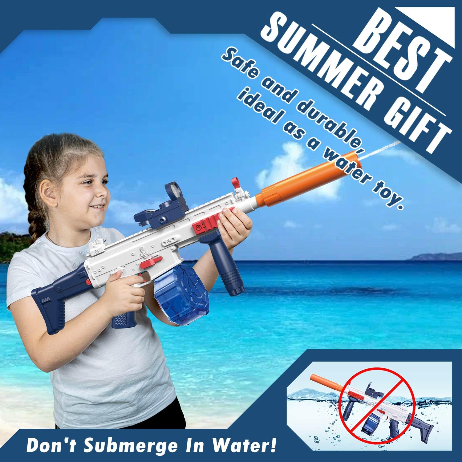 Electric Water Gun, Ultra-Long Range One-Touch Automatic Water Gun, Large Capacity Ultra-Long Standby, Suitable For Children Adults Summer Pool Party Beach Outdoor Use.
