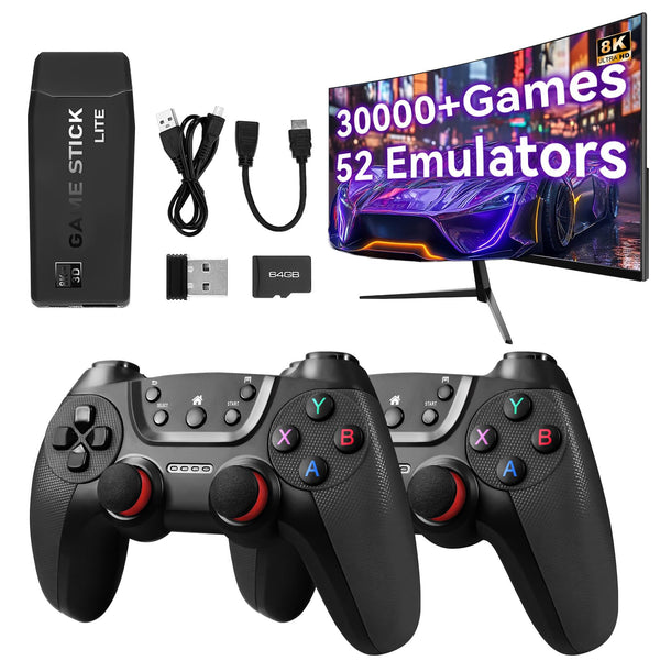 M22 Retro Game Console –Support to with 30000+ Classic Games, 8K HD HDMI, Plug and Play Game Console, Upgrade Dual Wireless Controllers Gift for Teen and Partner Black1