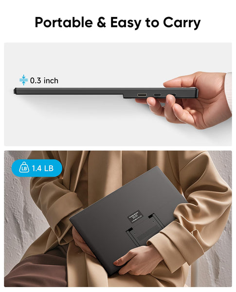 Dopesplay 2025 Newest 15.6" Portable Monitor for Laptop 1920x1080p FHD IPS USB-C HDMI Compatible Lightweight External Display for Gaming and Work with PC Mac PS3/4/5 Xbox