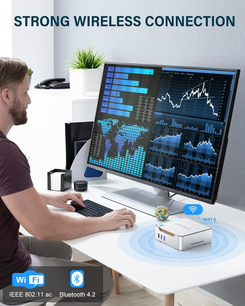 NiPoGi Mini PC Windows 11 Pro Mini PC Intel Alder Lake-N95 (Βeat N5105, up to 3.4GHz) 16GB RAM+512GB M.2 SSD Mini Computer Desktop Mini Computer 4K Dual Display/HDMI/WiFi/BT for Home/Business/School