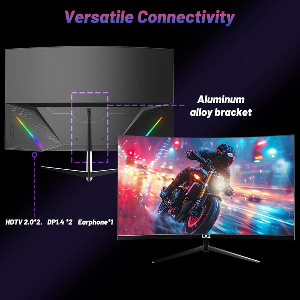 34 Inch Curved Monitor 1500R, 3440 * 1440 165Hz Gaming Monitor with FreeSync, Wide Viewing Angle, Display Port HDMI - Black