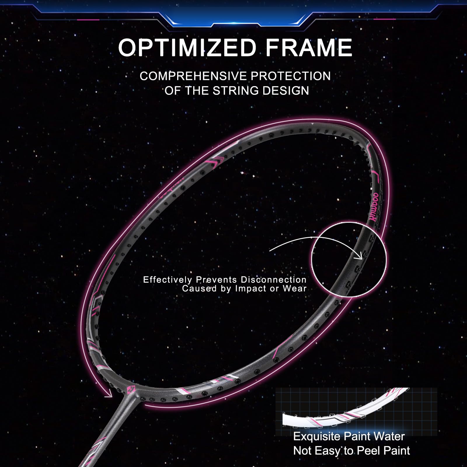 KUMPOO Badminton Rackets Set Professional Badminton Racquet: Full Carbon Fiber Badminton Rackets set of 2 for backyards, Lightweight Badminton Rackets