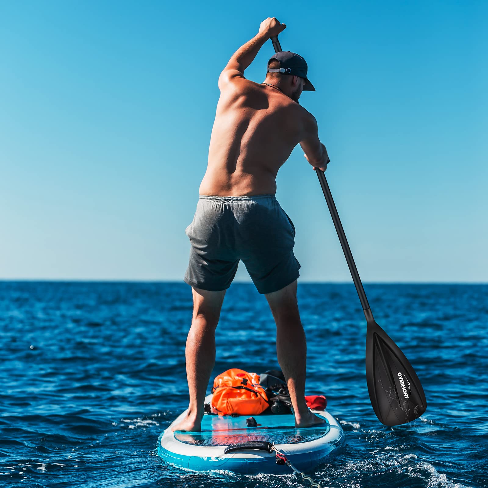 OVERMONT Aluminum Alloy SUP Paddle - 3 Piece Adjustable Stand Up Paddleboard Paddle