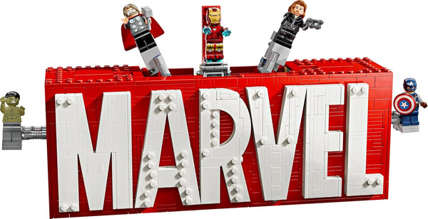 LEGO Marvel: MARVEL Logo & Minifigures - Super-Hero Building Toy with 5 Characters incl. Iron Man, Thor, Black Widow & Hulk - Avengers Gift for 12+ Year Old Boys, Girls & Teens 76313