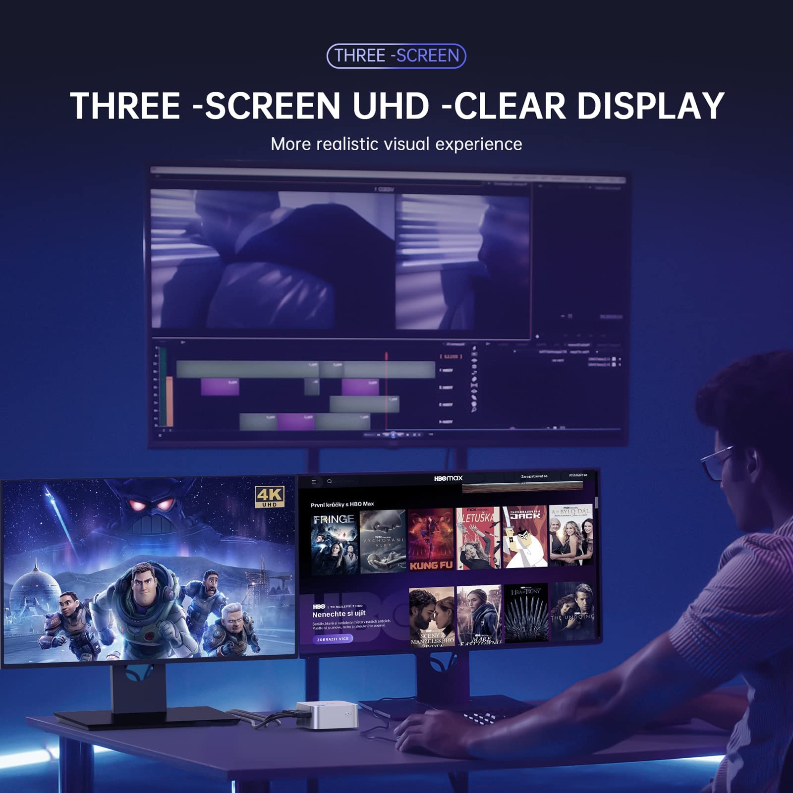 T8Plus Mini PC, 12th Gen Intel Alder Lake N95 (up to 3.40Ghz), 8GB DDR4 256GB M.2 SSD Mini Desktop PC with Dual Ethernet/4K HDMI*3, 2,4/5 G WiFi,BT4.2 for home theatre/office/school