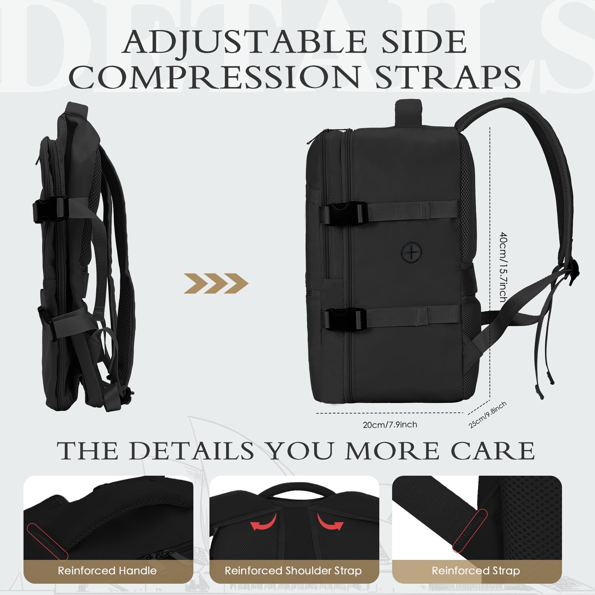 for Ryanair Cabin Bags 40x20x25 Underseat Cabin Bag Carry Ons Hand Luggage Bag Travel Backpack Cabin Size for Ryanair Backpack with Charging Hole