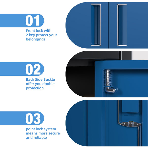 Metal Storage Cabinet with 2 Door and 3 Adjustable Shelves,140X80x40CM Steel Cabinet for Warehouse,Garage,Home,Office,Easy Assemble Required(Black/White)