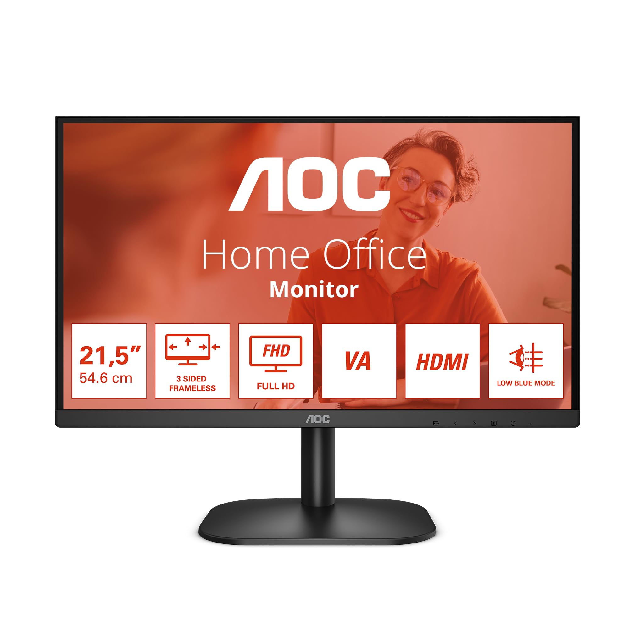 AOC 27B3CA2 - 27 Inch FHD Monitor, 100Hz, IPS, Speakers, USB-C Connectivity, FlickerFree, Adaptive Sync, LowBlue (1920 x 1080, 250 cd/m2, HDMI 1.4 / USB-C 65W Power delivery)