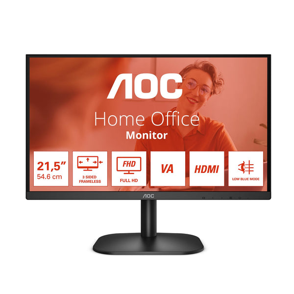 AOC 27B3CA2 - 27 Inch FHD Monitor, 100Hz, IPS, Speakers, USB-C Connectivity, FlickerFree, Adaptive Sync, LowBlue (1920 x 1080, 250 cd/m2, HDMI 1.4 / USB-C 65W Power delivery)