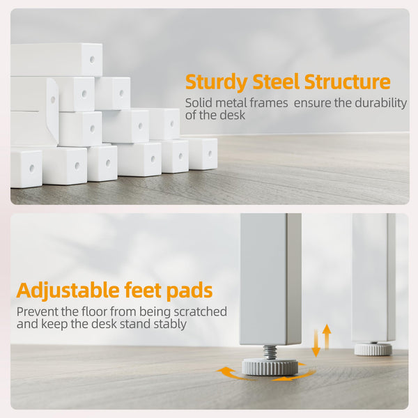 BEXEVUE L Shaped Gaming Desk, 100x70 cm Computer Desk with Storage Bag, Office Desk Small Writing Table with Large Reversible Storage Shelves, Workstation for Study Play Work Home Office, Black