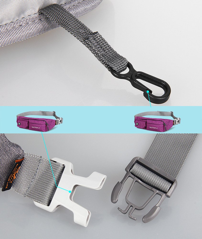 Waterfly Waist Bag Pack Slim Water Resistant Fanny Pack Travel Bum Bag Running Belt for Traveling Cycling Hiking Camping