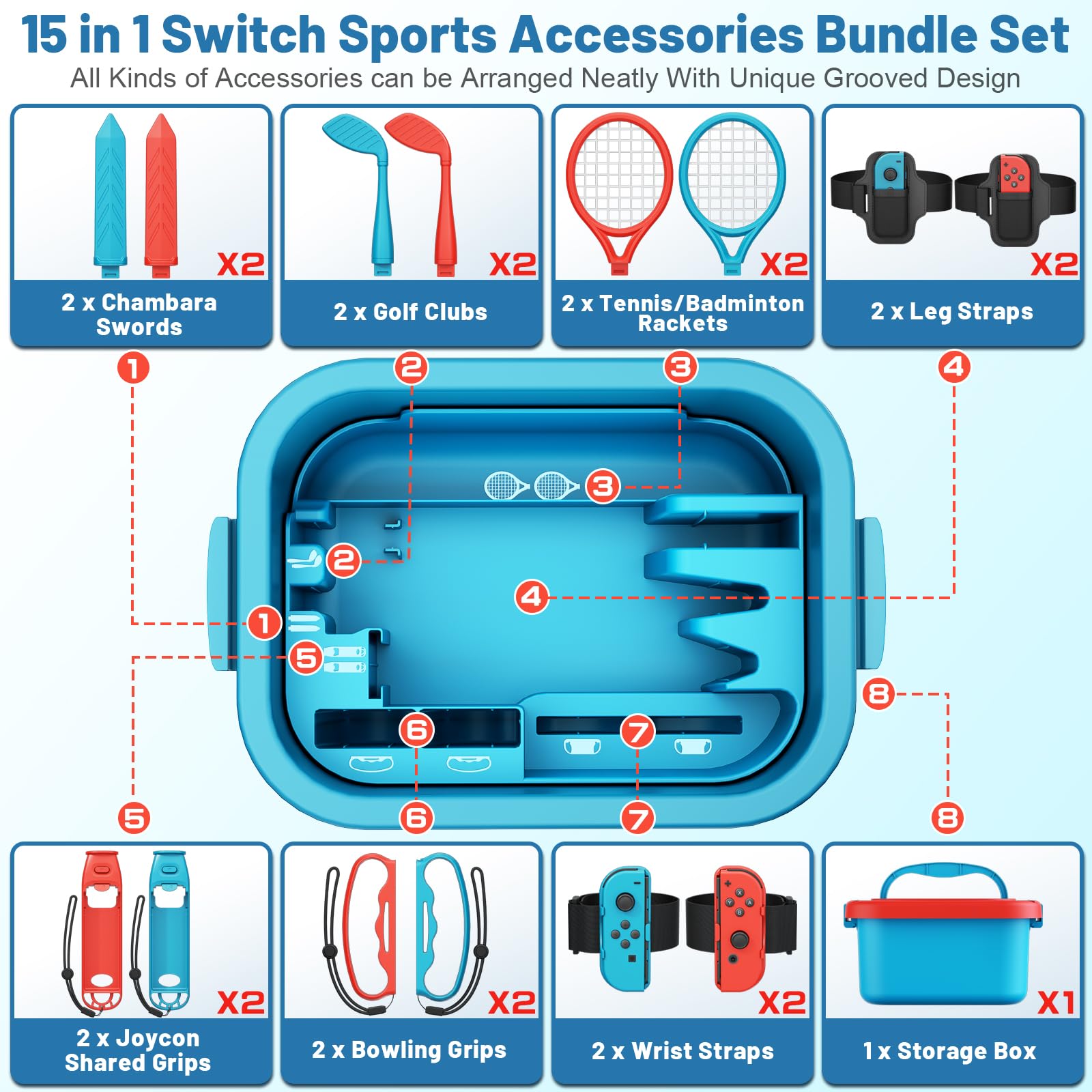 Deruitu Switch Accessories Bundle Compatible with Nintendo Switch, Kit with Carrying Case, Screen Protector, Compact Playstand, Game Case, Joystick Cap, Charging Dock,Steering Wheel