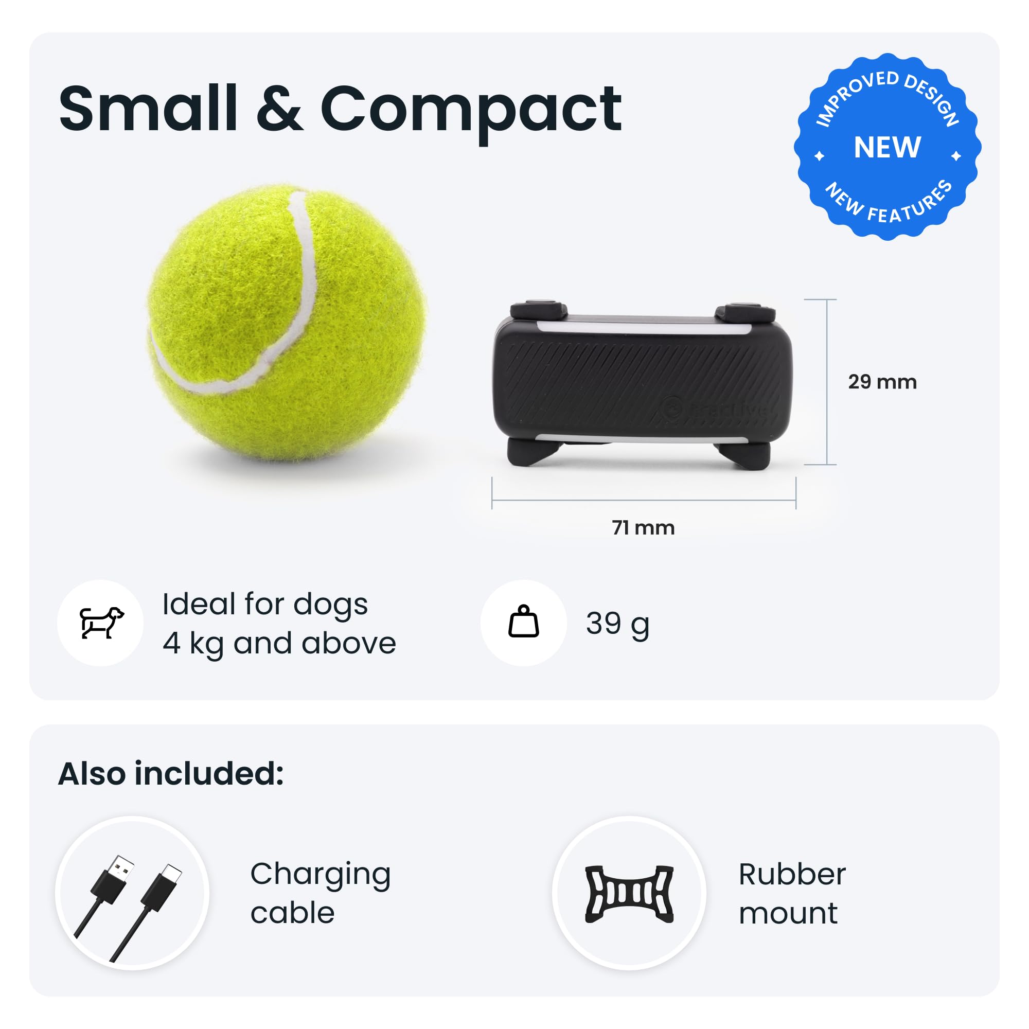 Tractive Smart Dog Tracker | 2025 Edition | Real-time GPS Tracking | Escape & Health Alerts | Vitals Monitoring | Market Leader (Black)