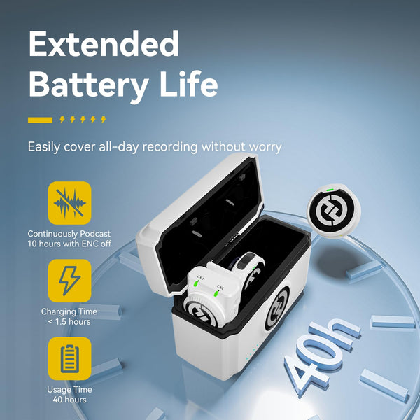 Hollyland Lark M2 Wireless Lavalier Microphone (2TX+1RX) Compatible with Camera, iPhone, Android, PC, 300m LOS Range, Hi-Fi Audio, Noise Cancelling, 40H Duration, Lapel Mic for Livestream Vlog-Black