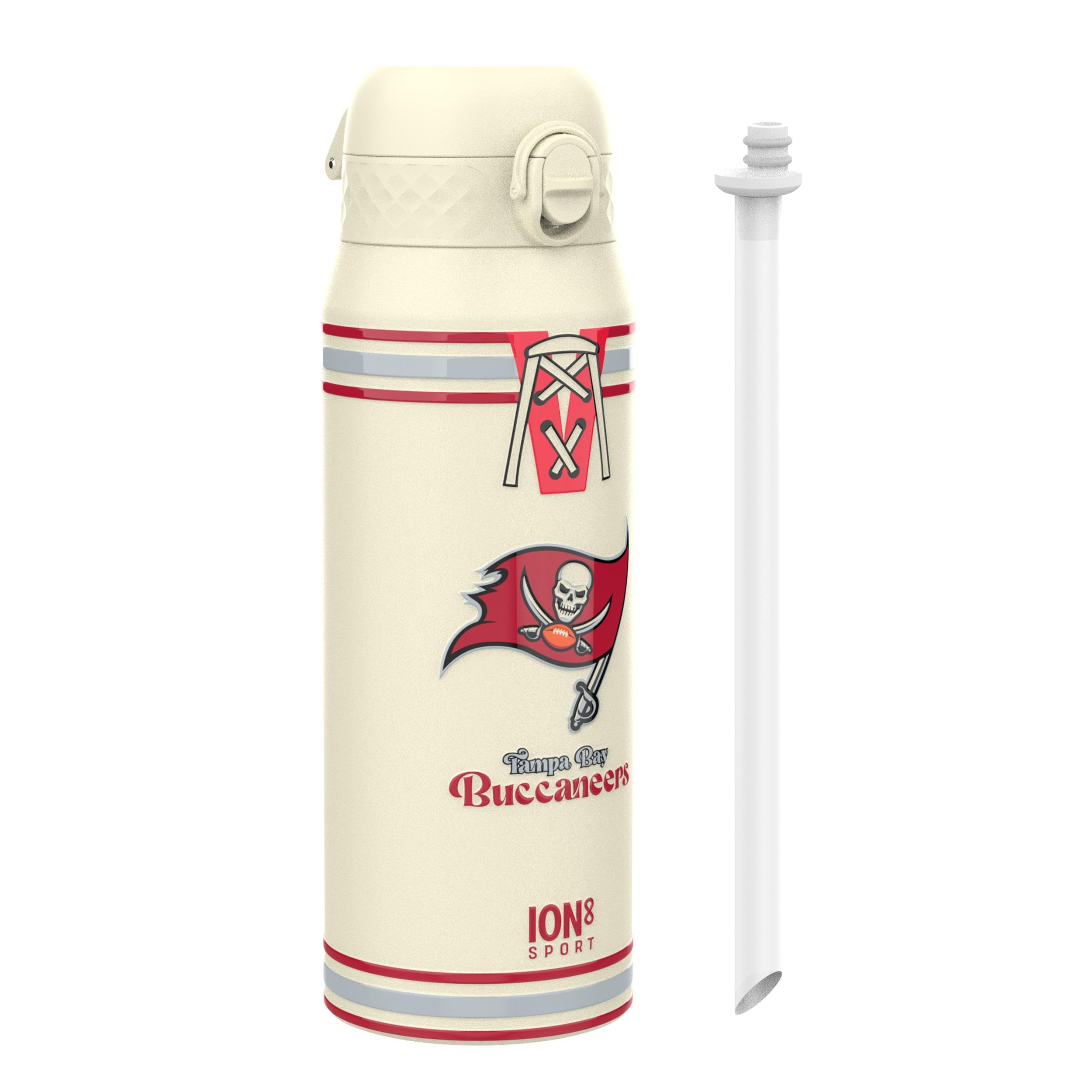 Ion8 NFL Jaguars Lightweight Steel Water Bottle, 600 ml/20 oz, Non-Insulated, Leak Proof, Easy to Open, Secure Lock, Dishwasher Safe, Flip Cover, Fits Cup Holders, Metal Water Bottle