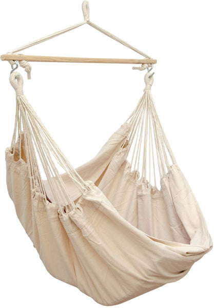 AMANKA Innovative XXL Swing Chair 185x130cm Hanging Seat made of cloth Beige