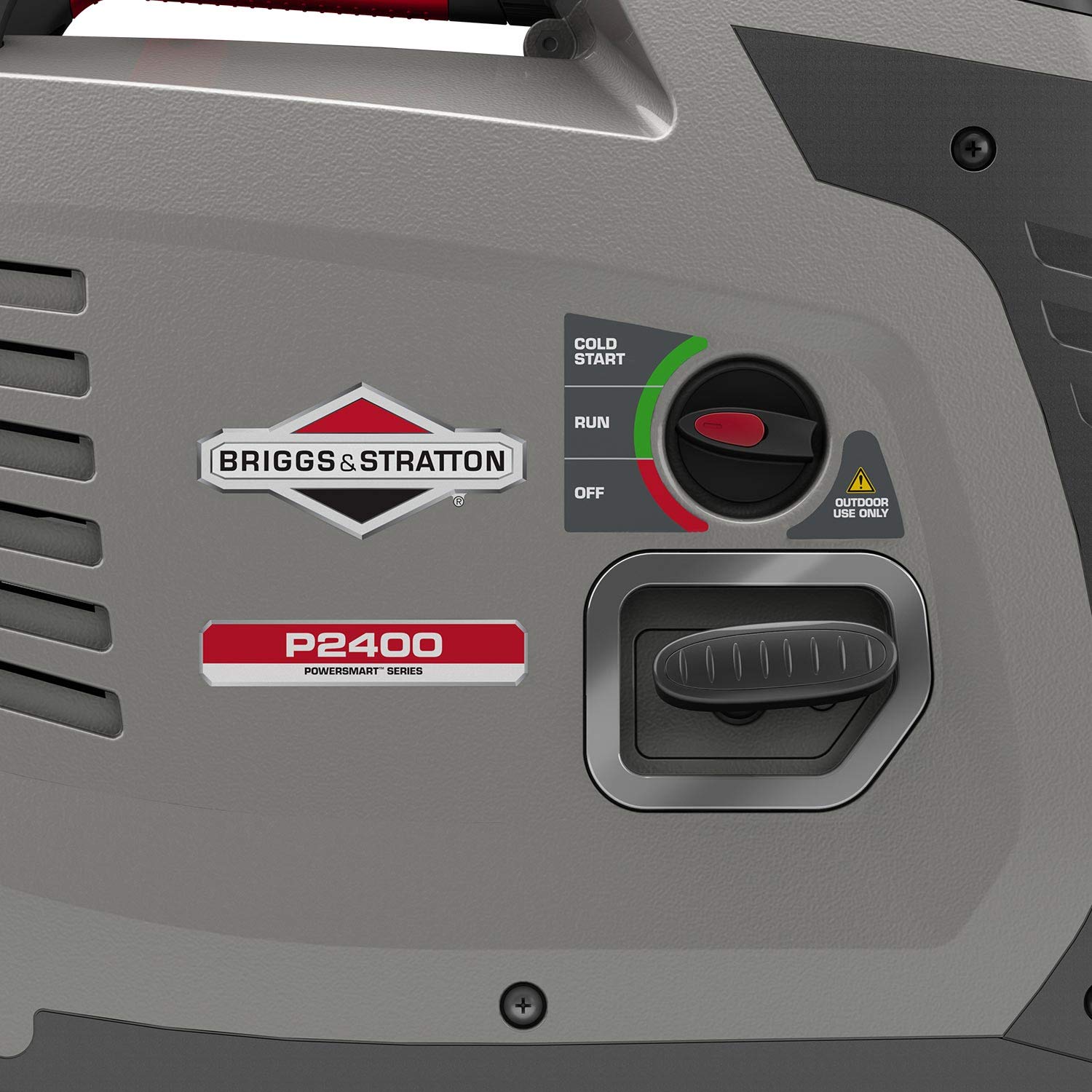 Briggs & Stratton 030801 Petrol Portable Inverter Generator PowerSmart Series P2400, 2400 Watt/1800 Watt Clean Power, Ultra Quiet and Lightweight , Grey