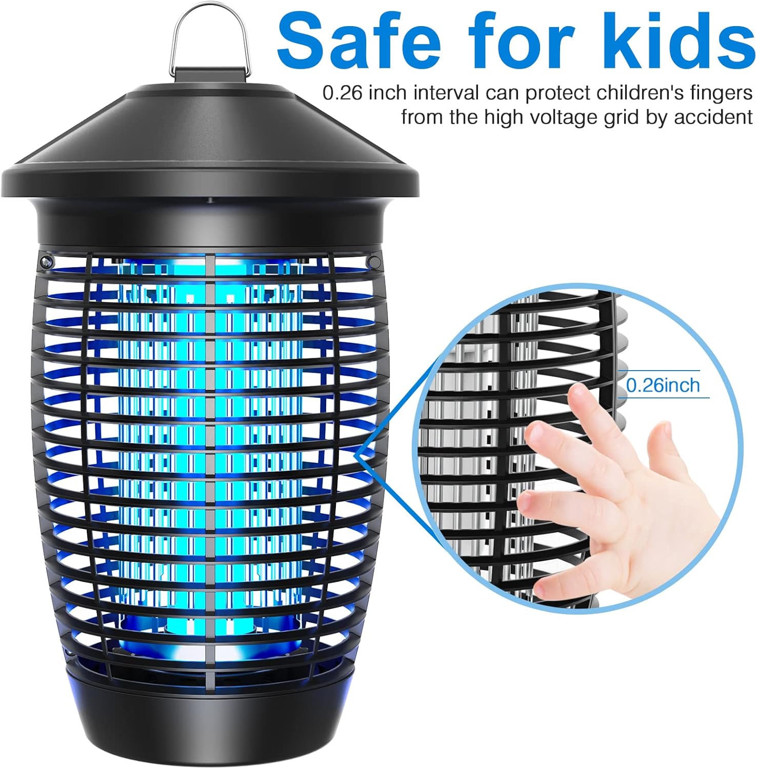 PALONE Bug Zapper 4500V Mosquito Killer Lamp 20W Insect Fly Zapper Traps with UV Light Catcher 100m² Coverage for Indoor Garden Outdoor, Effective Fly Killer for Mosquitoes, Flies, Wasps, Moths