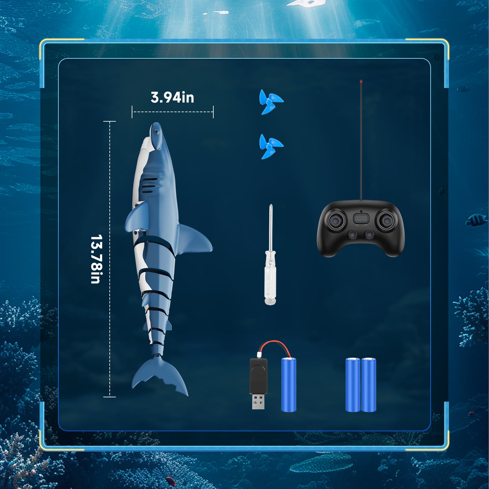 fygurso Remote Control Shark Toys High Simulation, Summer Water Toys for Kids, for Boys Ages 6+, Party Fun Games for Pool & Bath (Gray)